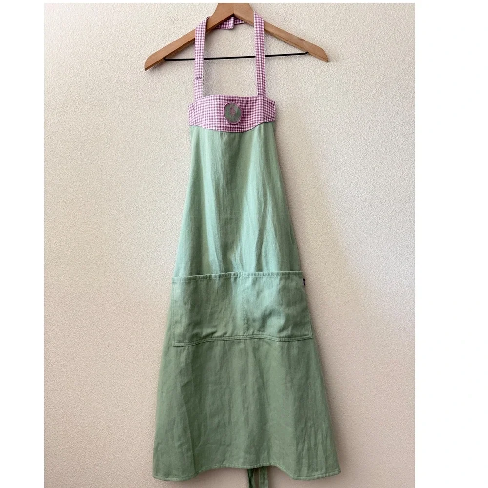 SUZANNE SOMERS Womens Apron Cottagecore Retro Gingham Farmhouse One Size